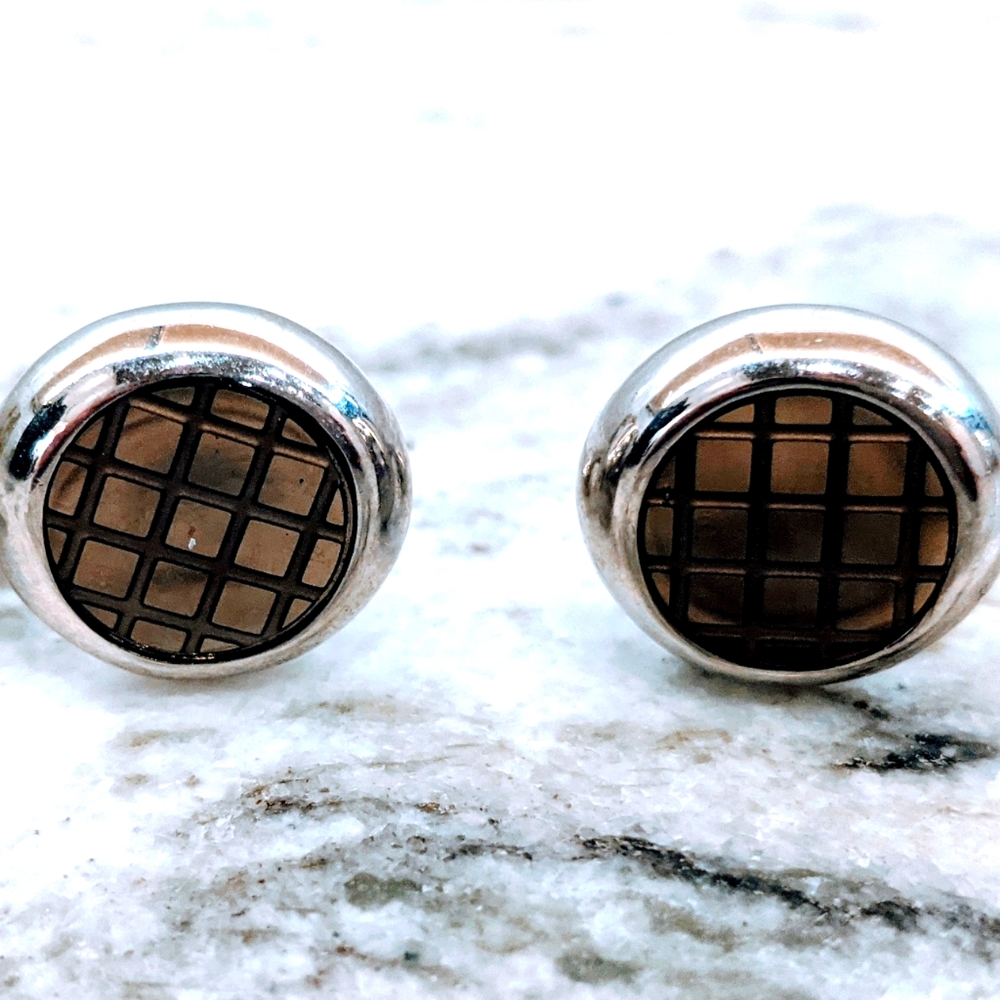 Art Deco Retro Glass Style Reflection Cufflinks